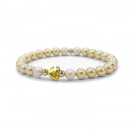 Дамска Гривна с Перли Сваровски/Swarovski Light Gold
